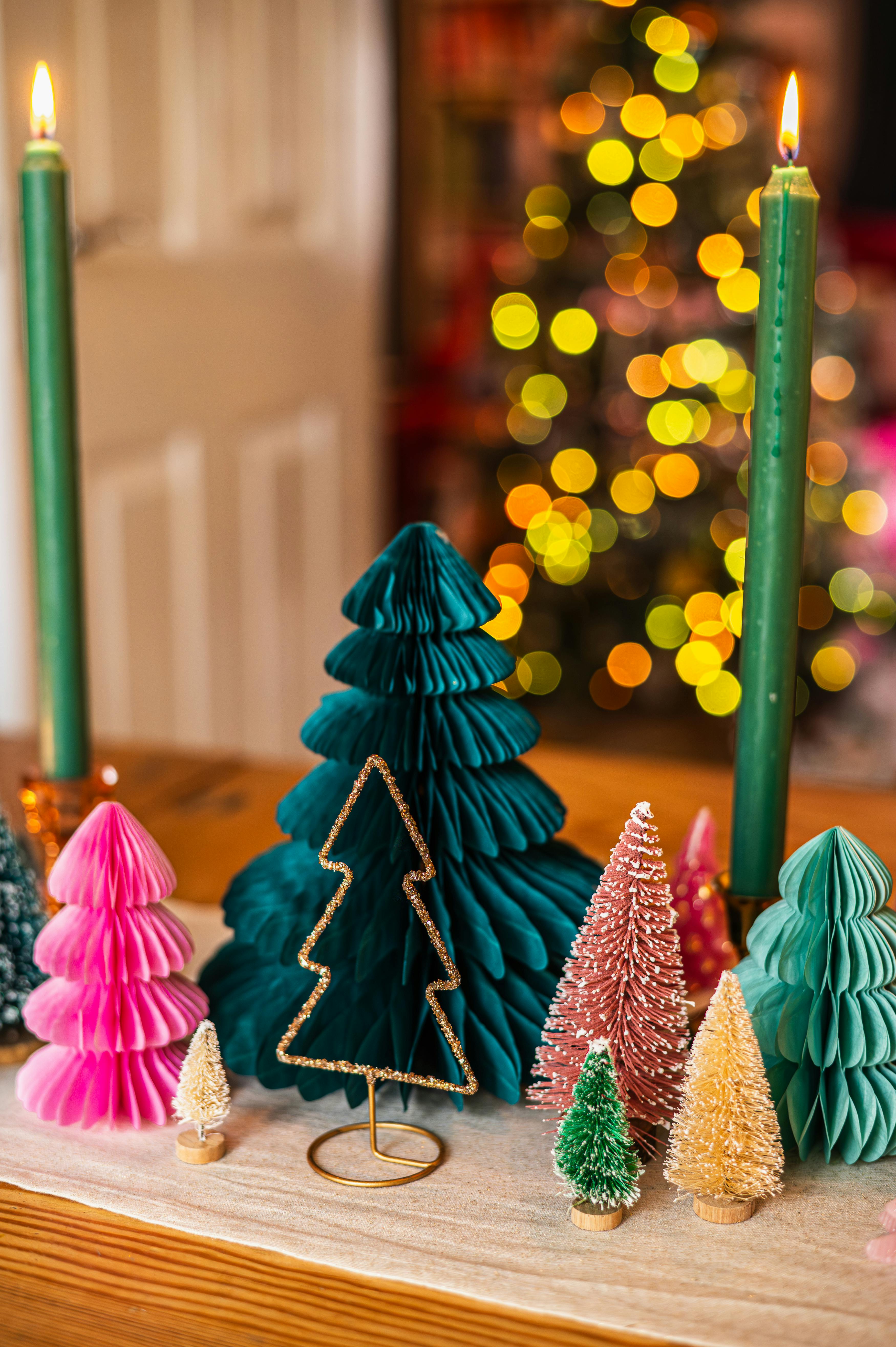 Christmas craft activities using small handmade trees for school clubs